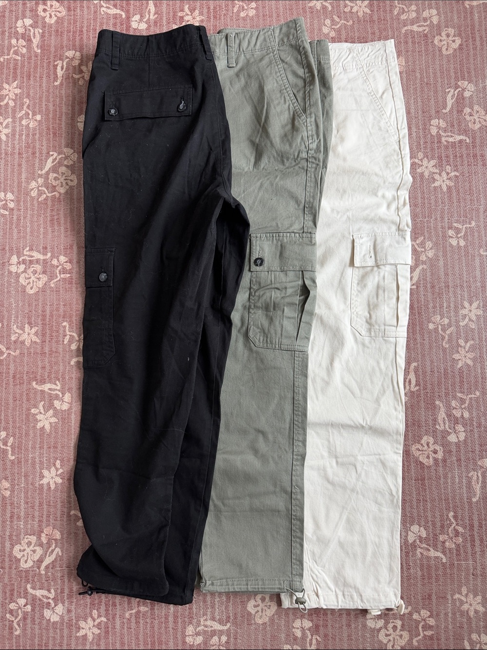 ASOS Men's Cargo Trousers in Black, Olive & White